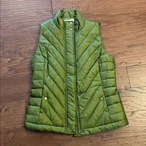 VGUC Womens Jones New York Green Puffer Vest Size Small